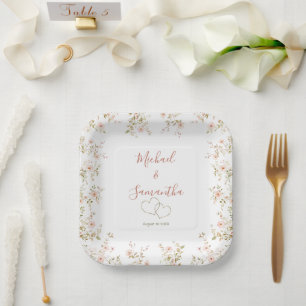 Wild Rose Country Hochzeit Pappteller