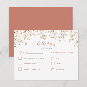 Wild Rose Country Hochzeit RSVP Karte