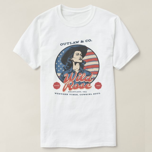 Wild Rose Cowgirl T-Shirt (Design vorne)