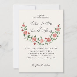 Wild Rose Floral Petals Garden Affair Wedding Einladung