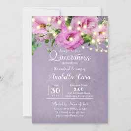 Wild Rose Garden | Lilac Quinceñera Einladung