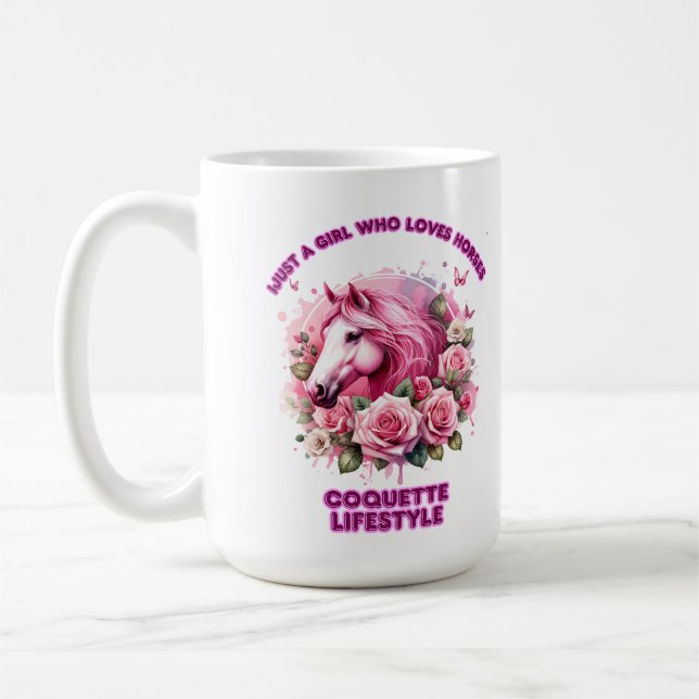 "Wild Rose Spirit" Coquette Woman T Shirt Kaffeetasse (Links)