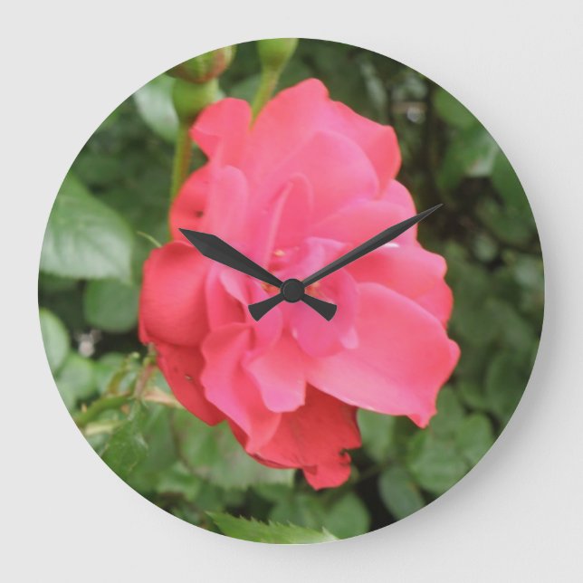Wild Rose Wall Clock Große Wanduhr (Vorderseite)