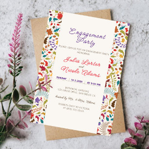 Wild Rose Woods Exotische Garten-Verlobungsparty Einladung