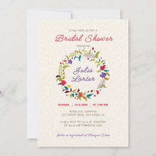 Wild Rose Woods Exotischer Blumengarten Hochzeit Einladung
