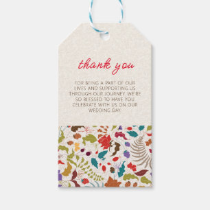 Wild Rose Woods Exotischer Blumengarten Hochzeit Geschenkanhänger