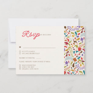 Wild Rose Woods Exotischer Blumengarten Hochzeit RSVP Karte