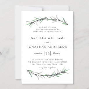 Wild Rosemary Botanical Wedding Einladung