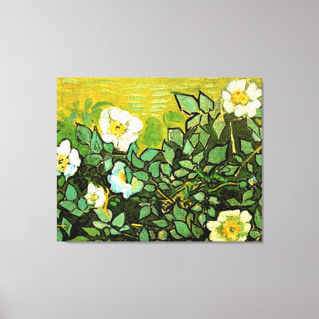 Wild Roses, popular painting by Vincent van Gogh Leinwanddruck (Vorderseite)