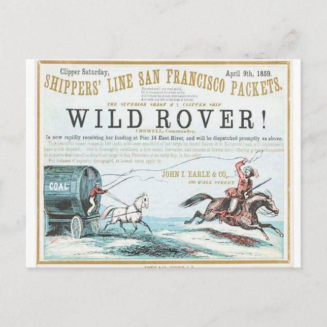 Wild Rover Clipper Postkarte (Vorderseite)