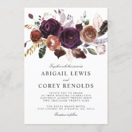 Wild Royal Bloom Bouquet | Plum Wedite Einladung