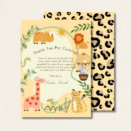 Wild Safari Adventure Awaits Baby Shower Dankeskarte