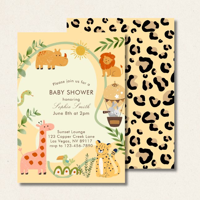 Wild Safari Adventure erwartet Baby Shower Einladung (Von Creator hochgeladen)