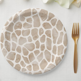 Wild Safari Animal Giraffe Print Pappteller