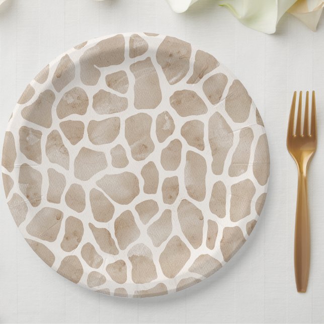 Wild Safari Animal Giraffe Print Pappteller (Von Creator hochgeladen)