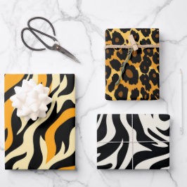 Wild Safari Animal Print Wrapping Papers Geschenkpapier Set