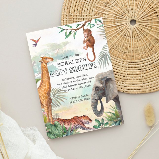 Wild Safari Animals Baby Shower Einladung (Von Creator hochgeladen)