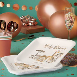 Wild Safari Animals Baby Shower Pappteller