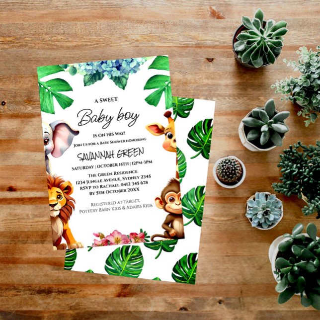 Wild Safari Animaux Baby shower Invitation (Créateur téléchargé)