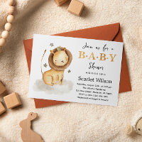 Wild Safari Lion King Baby Sho Einladung Postcard