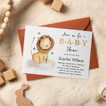 Wild Safari Lion King Baby Sho Einladung Postcard