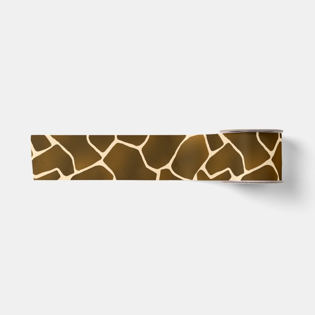 Wild Safari Natural Giraffe Print Satinband (Vorderseite)