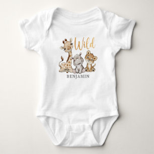Wild Safari Neuborn Baby Bodysuit Strampler