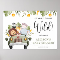 Wild Safari Tiere Junge Dusche bekommen