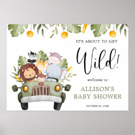 Wild Safari Tiere Junge Dusche bekommen Poster