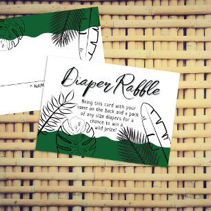 Wild Safari Verlasst Wald Green Diaper Raffle Begleitkarte