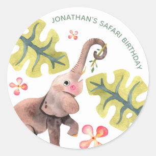Wild Safari Zoo Anniversaire Classic Round Sticker
