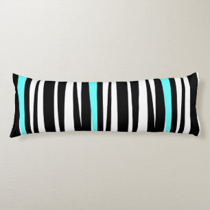 Wild! Schwarzer u. weißer Zebra Stripes w-Aqua Seitenschläferkissen