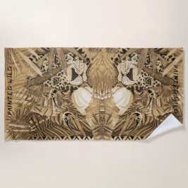 Wild Sepia Leopard   Strandtuch