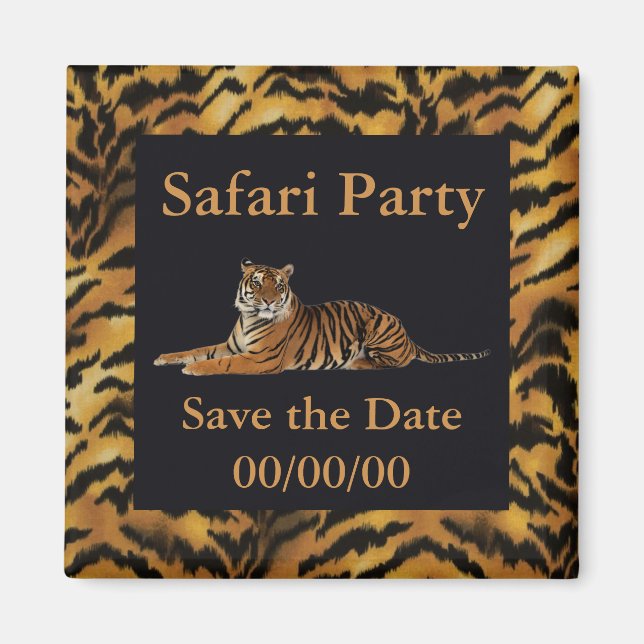 Wild Side Tiger Print Rett-the-Date Magnet (Vorne)