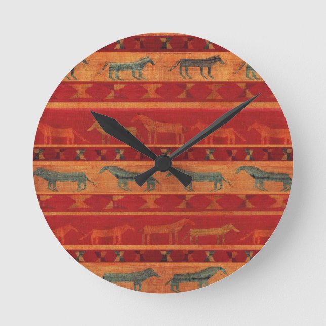 Wild Sinti und Roma Mustangs Runde Wanduhr (Vorderseite)
