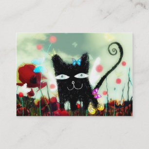 Wild Smart Cat Kitty Gatito Chat Visitenkarte