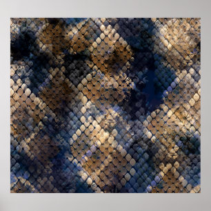 Wild Snakeskin Wasserfarbe Nahtlose Gestaltung Poster