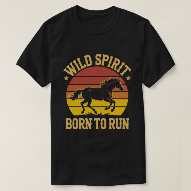 Wild Spirit Horse Retro Tee (Design vorne)