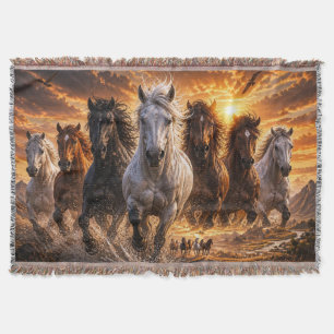 Wild Spirit Stampede – Majestätische laufende Pfer Decke