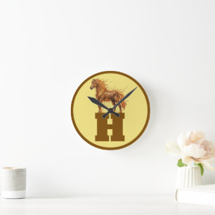 Wild Spirit Stampede – Majestätische laufende Pfer Runde Wanduhr