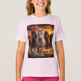 Wild Spirit Stampede – Majestätische laufende Pfer T-Shirt