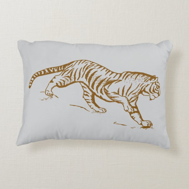 Wild Sprint Pillow - Fierce Running Tiger Dekokissen (Rückseite)