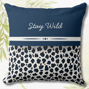 Wild Style Tierdruck Akzentkissen Navy Blau Kissen