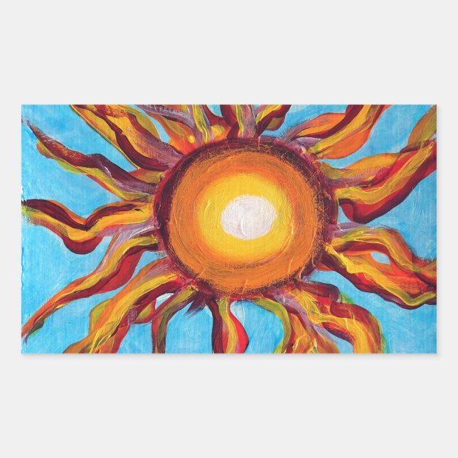 Wild Sun Rechteckiger Aufkleber (Vorderseite)