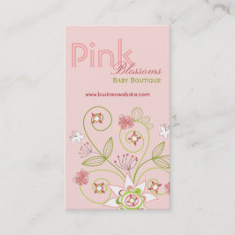 Wild Sweet Pink Blossom Blume Whimsisches Floral Visitenkarte