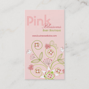 Wild Sweet Pink Blossom Blume Whimsisches Floral Visitenkarte