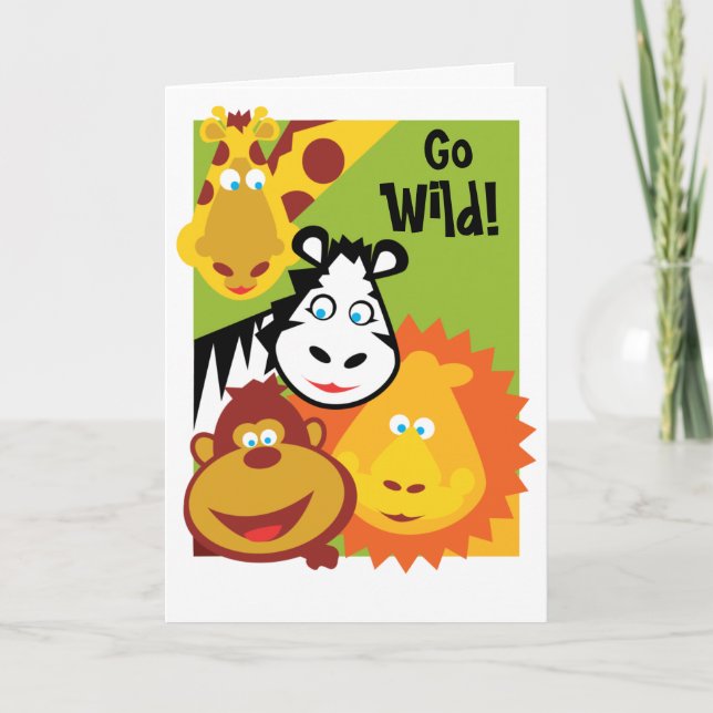 Wild Thing - Safari Birthday Card Karte (Vorderseite)