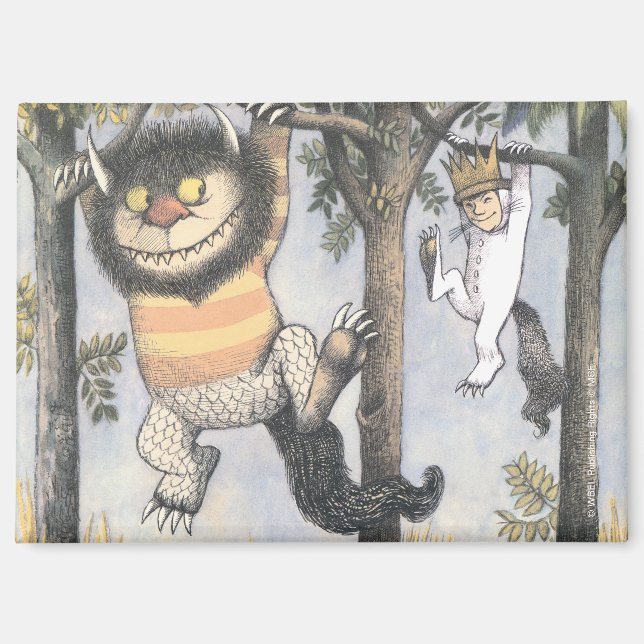 Wild Things and Max Swinging From Trees Magnet (Vorderseite)