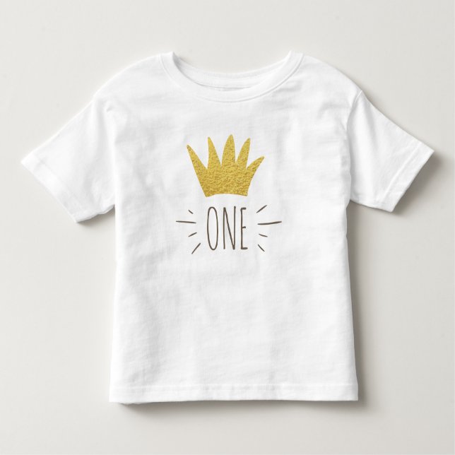 Wild Things Gold Crown Geburtstag T Shirt Boy (Vorderseite)