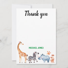 Wild Things Safarai Animal Geburtstag Vielen Dank Dankeskarte